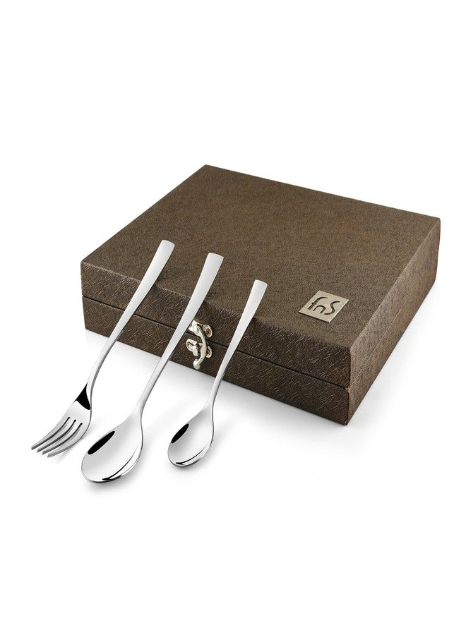 FnS Slim Line Stainless Steel Cutlery Set with Leatherette Box - 18 Pcs Set (6 Dinner Spoons, 6 Dinner Forks, 6 Teaspoons) - Image 5
